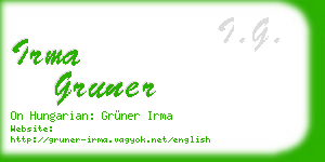irma gruner business card