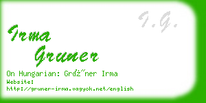 irma gruner business card